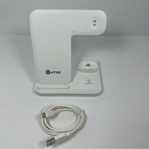 Waitiee 3-in-1 White Wireless Charging Stand